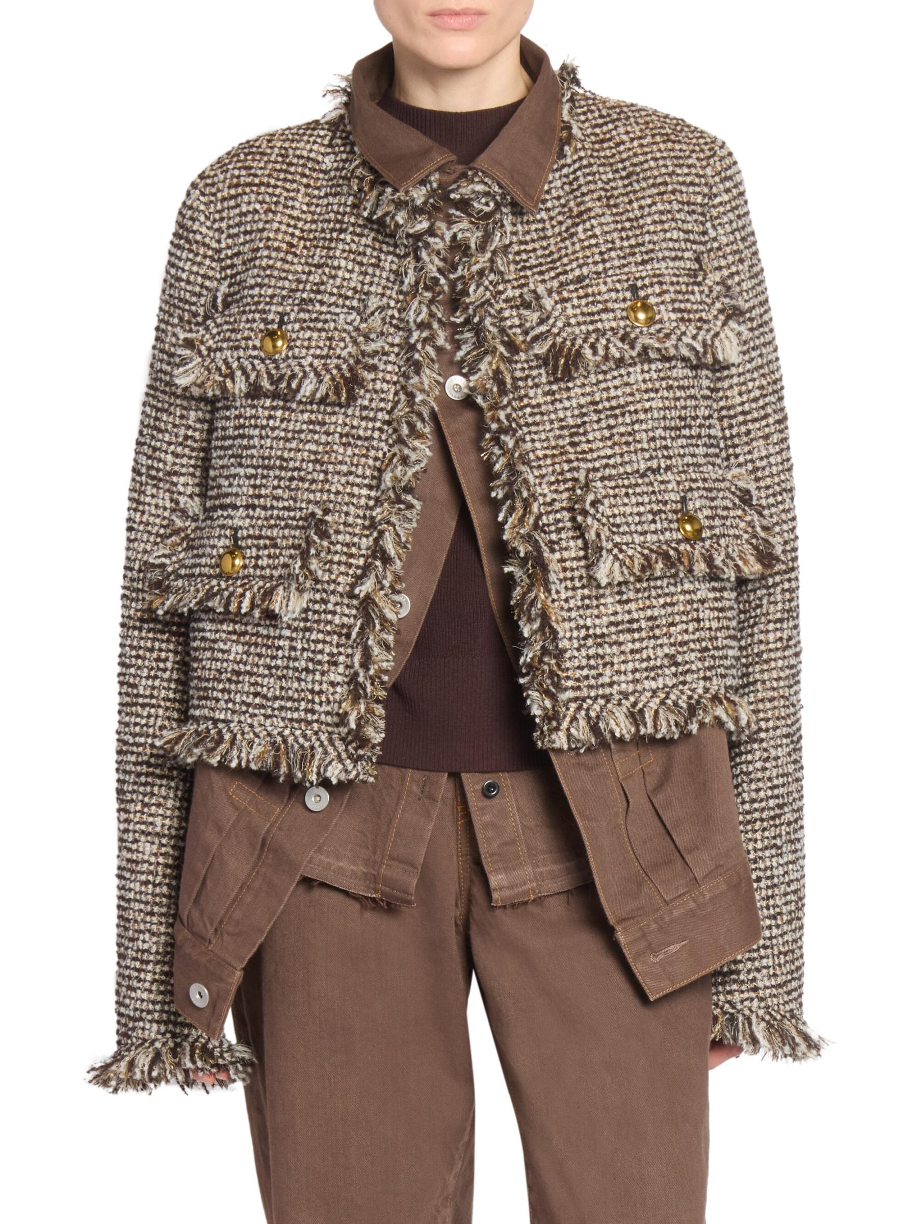 SACAI♦ウール混ツイードジャケット Sacai - ウール混ツイード・ジャケット をオンライン購入 | Saks