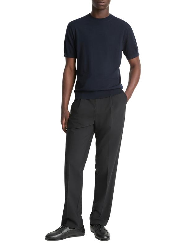 #4: سترة بأكمام قصيرة ورقبة مستديرة من الصوف والكشمير خفيفة الوزن - ساحلي