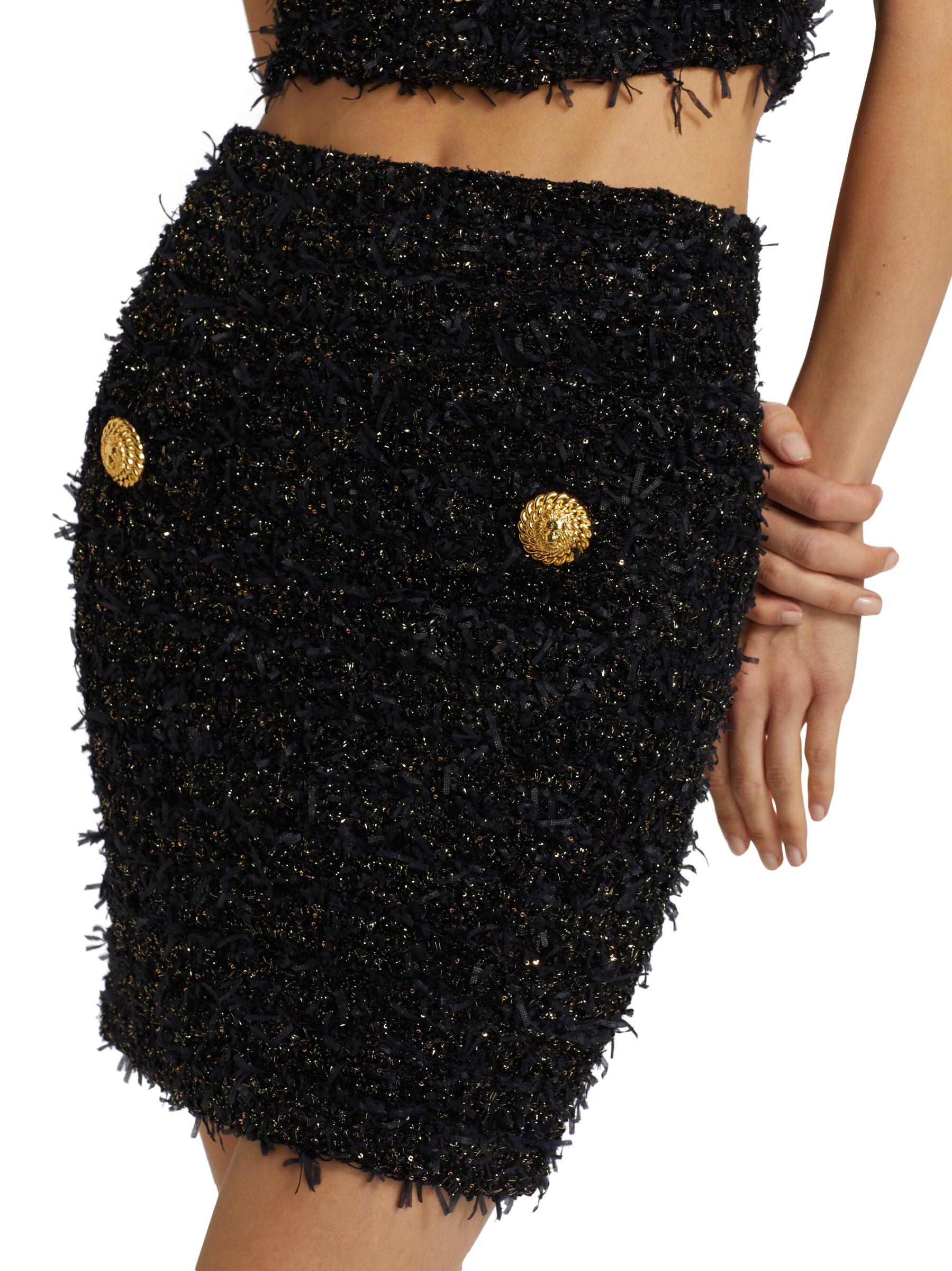 Balmain☆VIP価格 ツイード ミニスカート Balmain - ボタン・ツイード・ミニスカート をオンライン購入