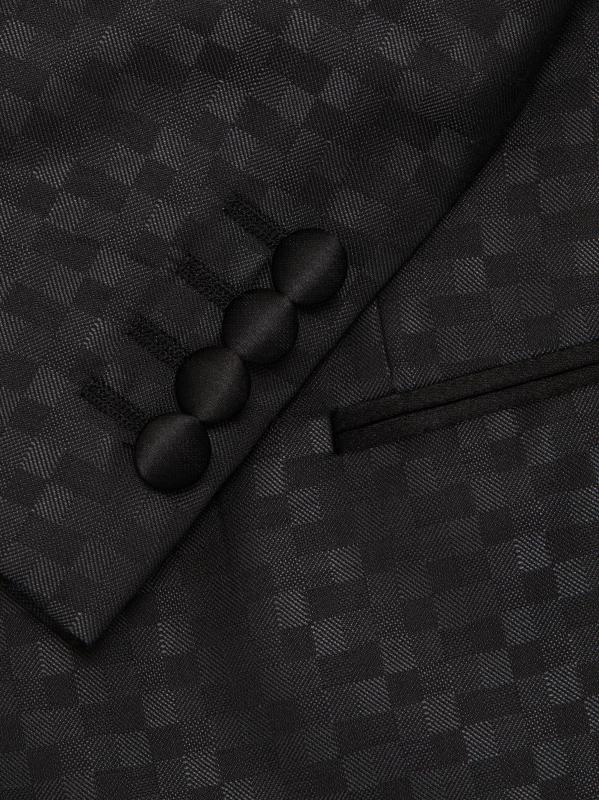 #6: جاكيت عشاء من الصوف والحرير البكر من Tonal Check - رمادي داكن