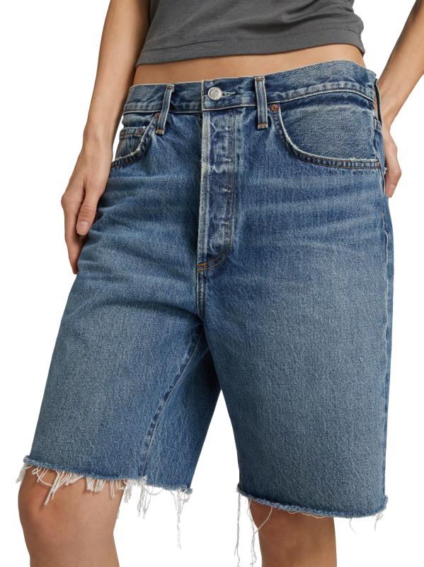 #5: شورت جينز من التسعينيات - خراب متوسط عتيق باللون النيلي