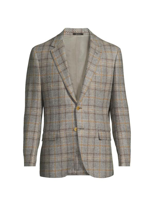 جاكيت منقوش من مزيج الصوف البكر