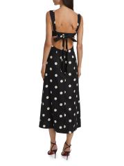 【Zimmermann】Crush polka-dot linen midi dress ZIMMERMANN Crush Polka Dotted Linen Midi Dress Zimmermann