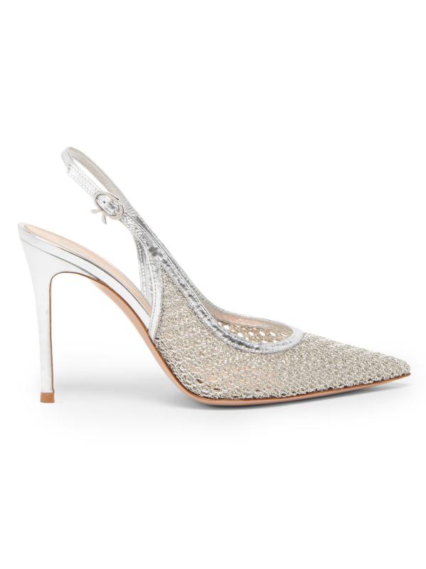 حذاء ستيليتو من الحرير والجلد عيار 95 مم من إيتاكا