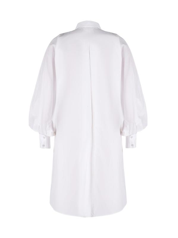 #2: فستان متوسط الطول بنقشة الزهور - أبيض