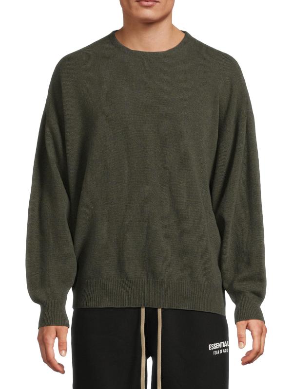 #2: سترة برقبة مستديرة من الصوف المحبوك - أوف بلاك