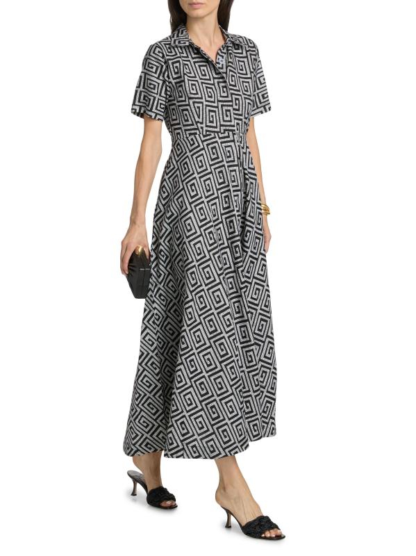 #7: فستان ماكسي من القطن بطبعة Feyi - بلاك مالتي