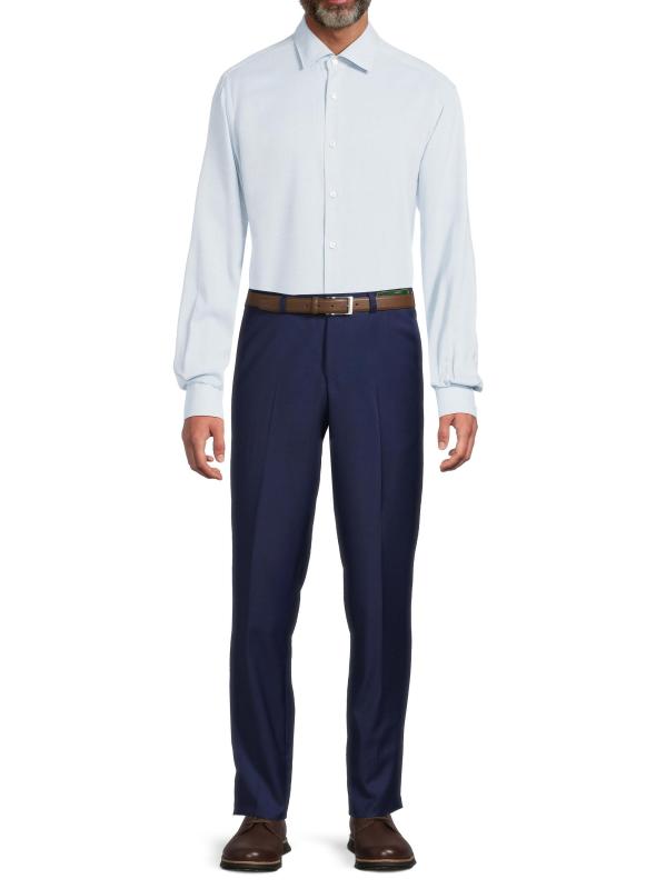 #6: قميص مودال من الصوف بأزرار أمامية - أزرق فاتح