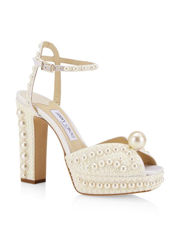 JIMMY CHOO サエダ エンベリッシュ プラットフォーム サンダル Jimmy Choo - サカリア 120MM エンベリッシュドプラットフォーム