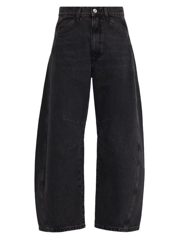 بنطال جينز باوي عالي الارتفاع ذو الساق البرميلية