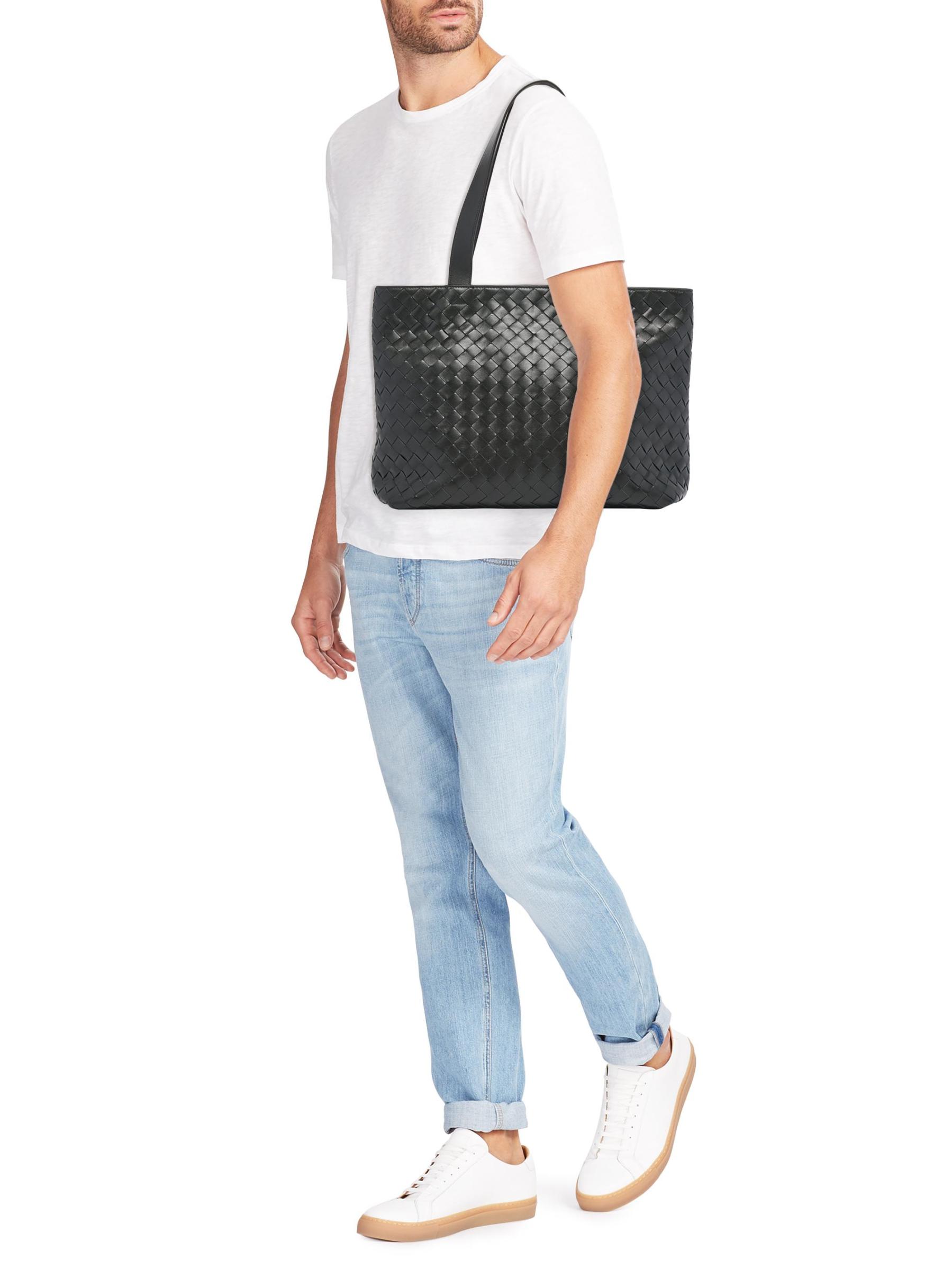 Bottega Veneta ボッテガ スモールイントレチャート トートバッグ スモール イントレチャート トートバッグ で ブラック | ボッテガ