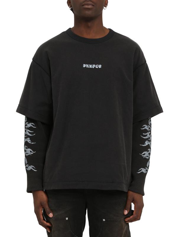 تيشيرت متعدد الطبقات مزين بالترتر