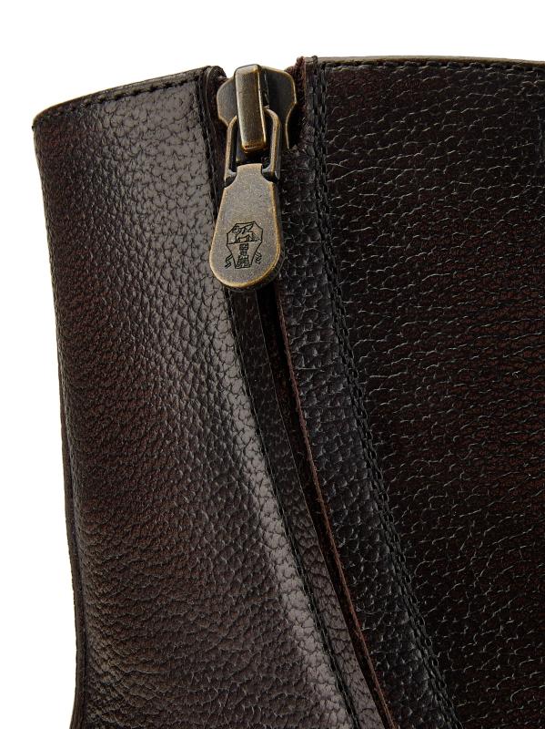 #5: أحذية الكاحل الجلدية - أسود بورجوندي