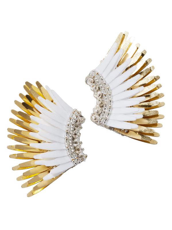 أقراط مادلين الصغيرة المميزة من الجلد والخرز والترتر