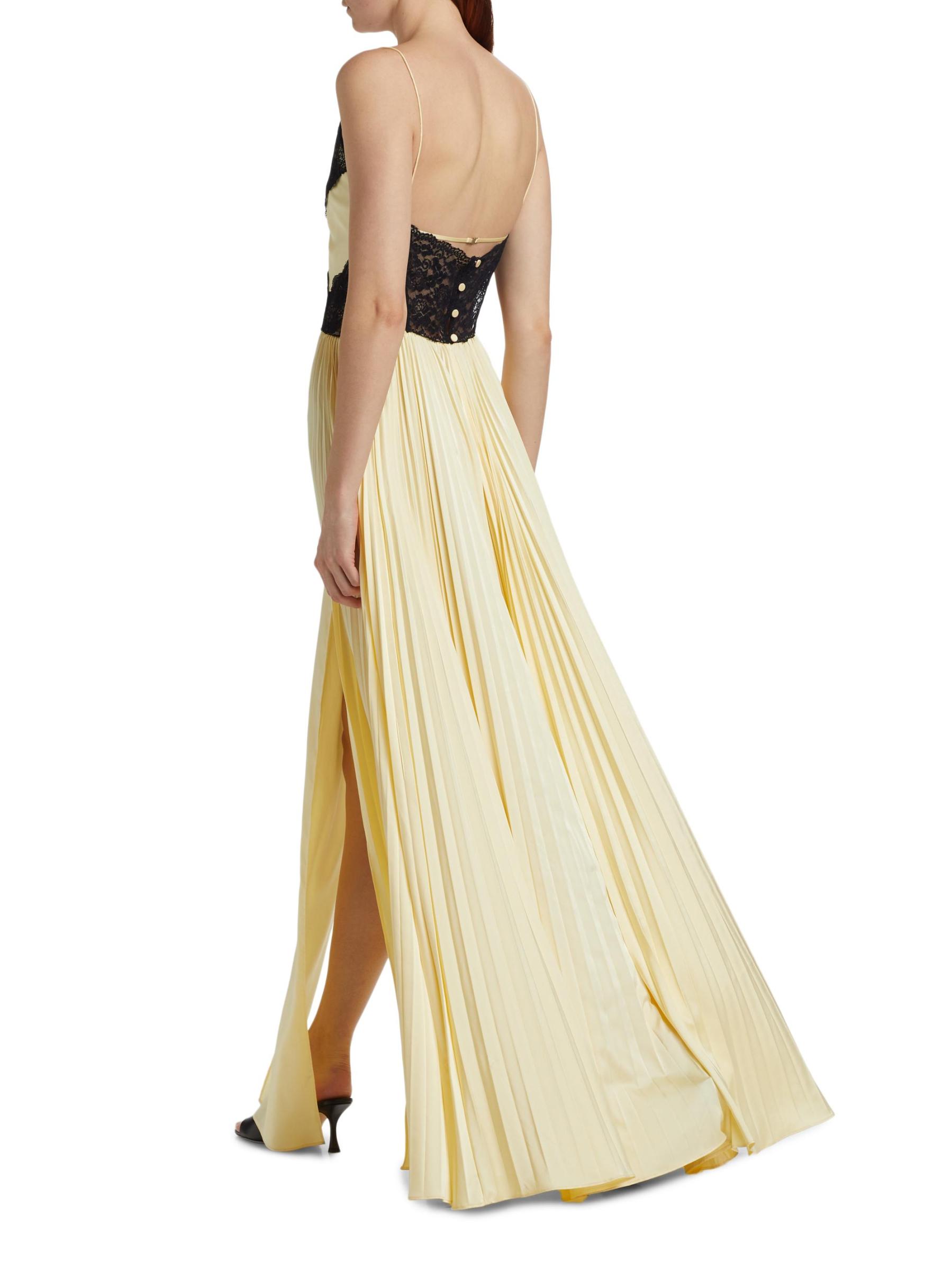 Self-Portrait - サテン・レース・マキシ・ドレス をオンライン