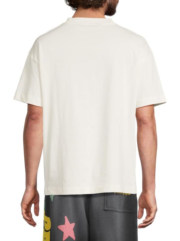 #4: تي شيرت بشعار على شكل رقبة - أوف وايت بلاك