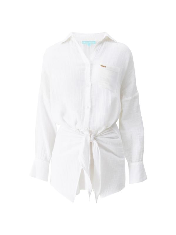 فستان Sara قصير برباط على الخصر من القطن