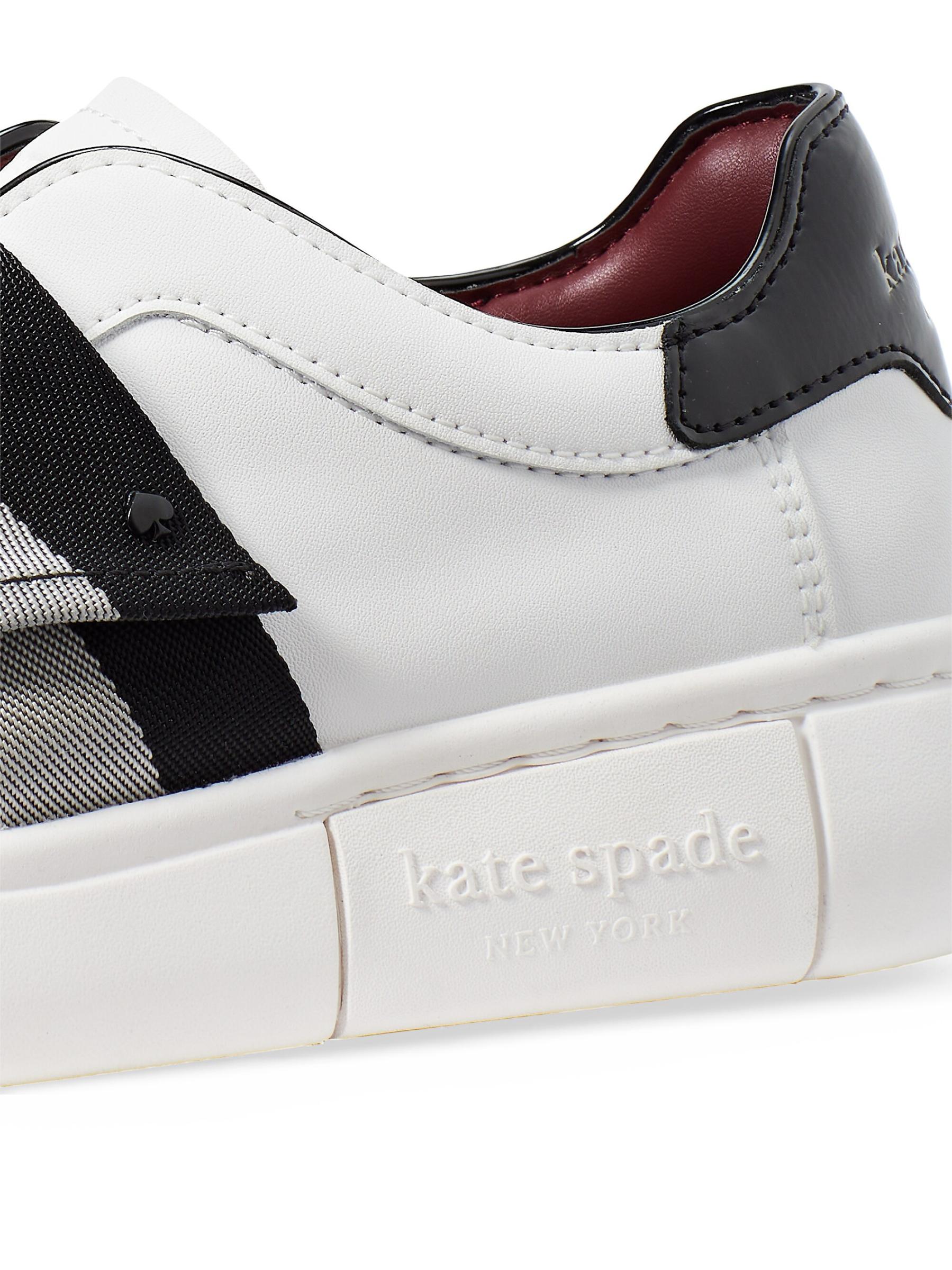 kate spade レクシー・リボン付きレザー・スニーカー Kate Spade New York - レクシー・リボン付きレザー・スニーカー