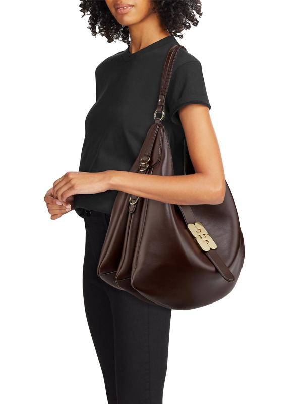 #2: حقيبة هوبو جلدية كبيرة من كات - قهوة تشيكوري