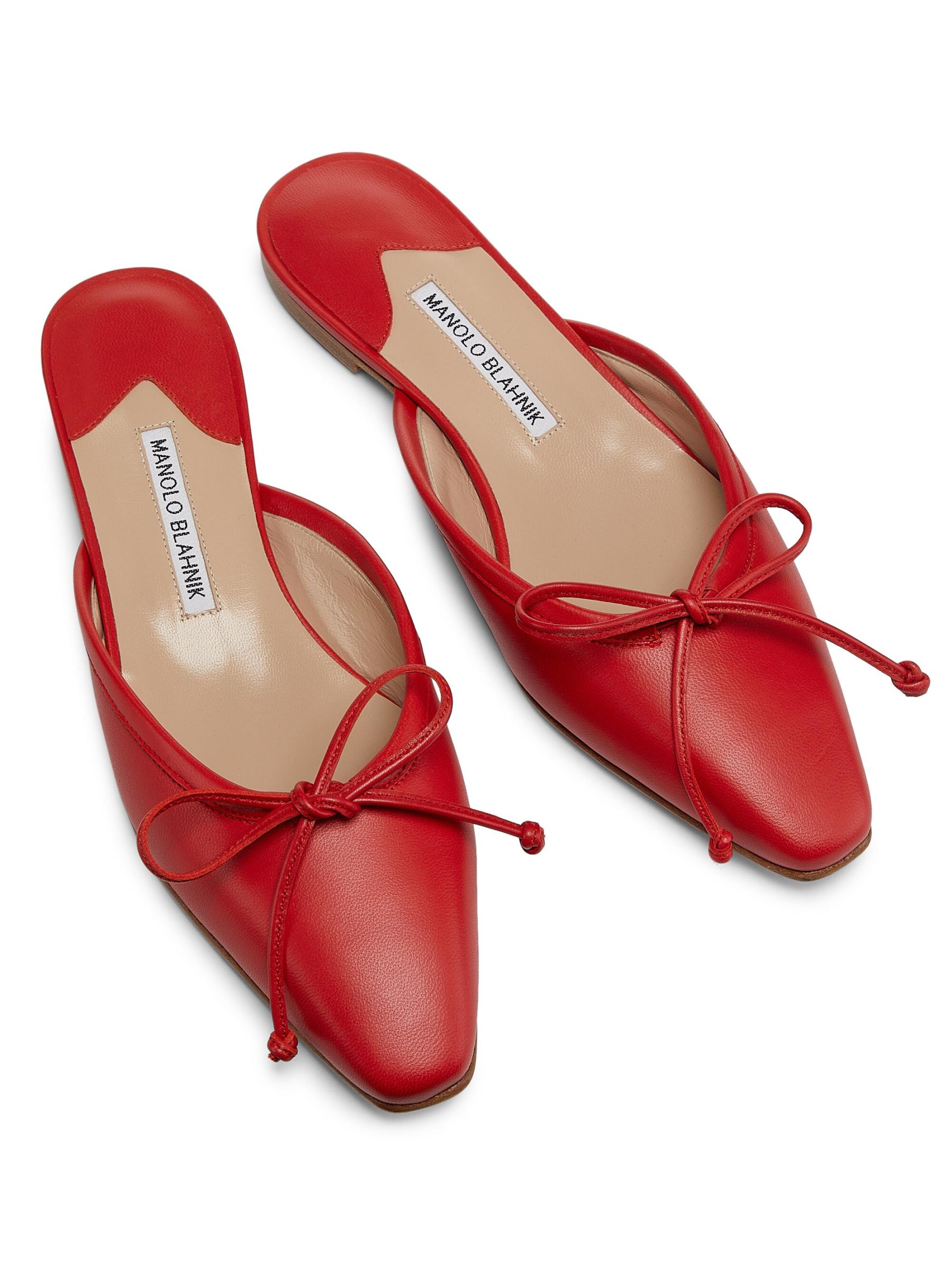 マノロブラニク Manolo Blahnik  BALLERIMU リボン Manolo Blahnik - バレリム・リボンディテールレザーフラット