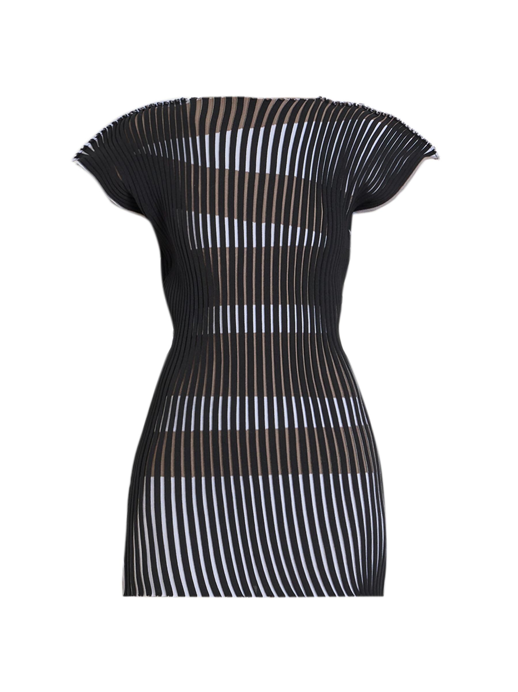 ISSEY MIYAKE ストライプニット Issey Miyake - ストライプ ニット トップ をオンライン購入