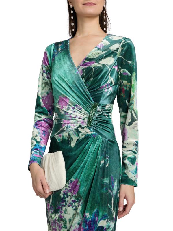 #5: فستان مخملي مزركش مزين بالخرز - جرين مالتي