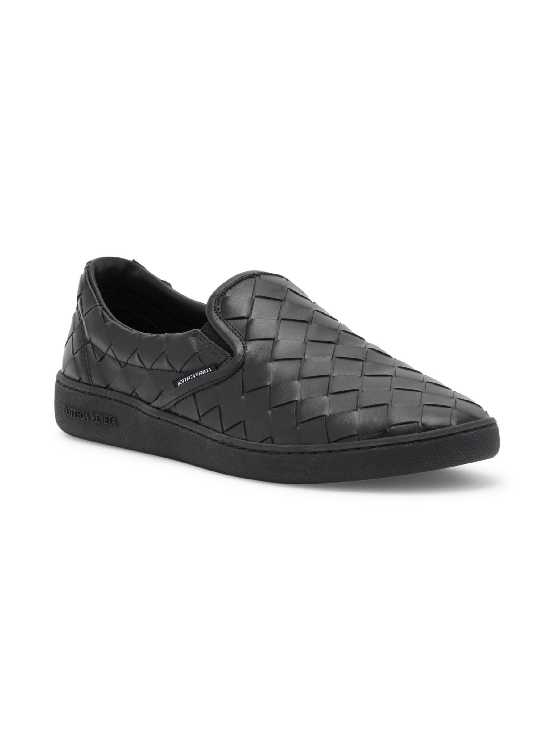 【BOTTEGA VENETA】ブラック ソーヤー スリッポン スニーカー Bottega Veneta - ソーヤー イントレチャート レザー スリップ