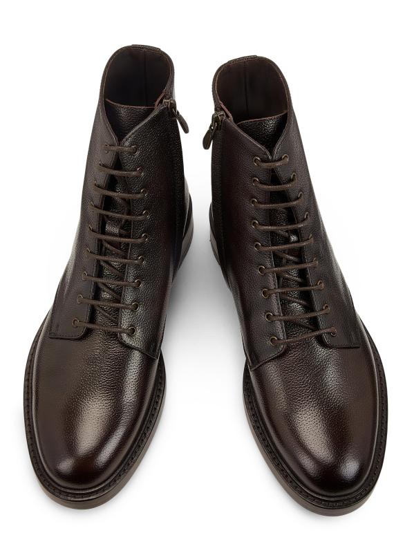 #4: أحذية الكاحل الجلدية - أسود بورجوندي