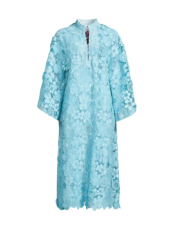 قفطان من الدانتيل مزين بالزهور من مود