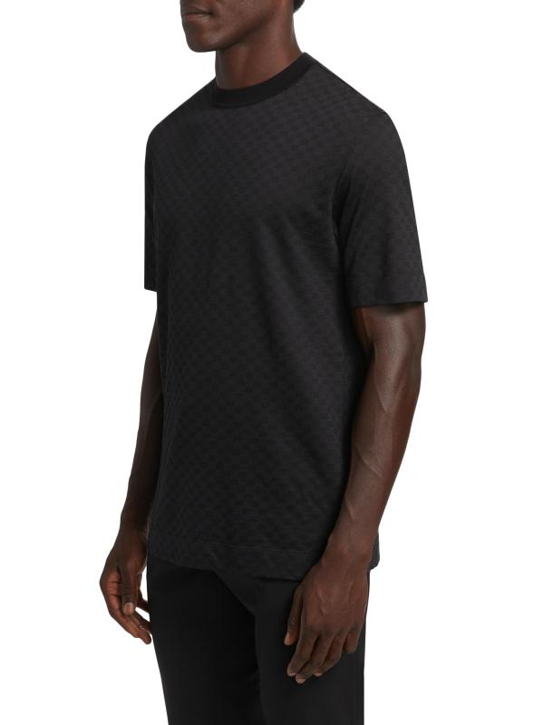 #3: تي شيرت قصير الأكمام من القطن والحرير المربّع - أسود