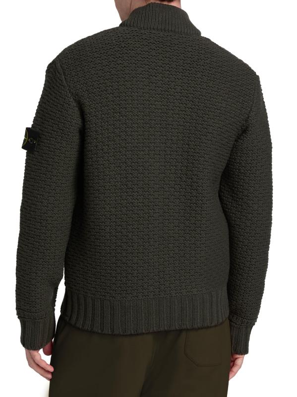 #4: كارديغان من الصوف بسحّاب أمامي - أخضر عسكري