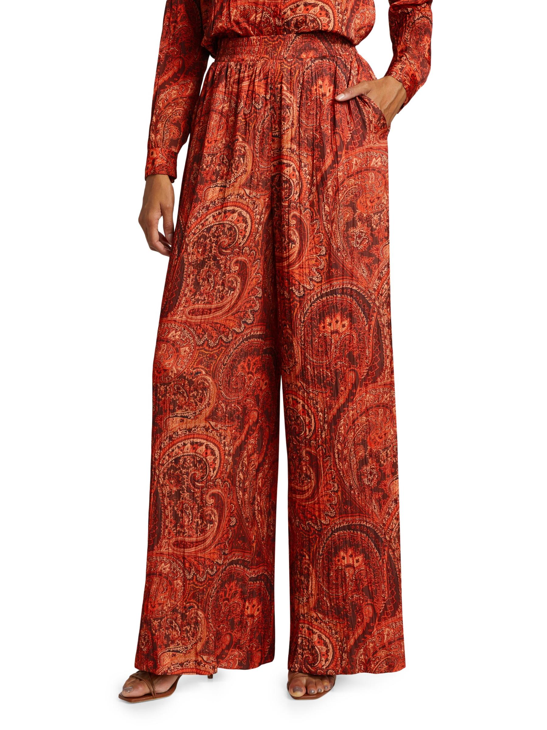 Shop L'AGENCE - Lillian Paisley Wide-Leg Pants | Saks Fifth