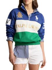ラルフローレン Shop Polo Ralph Lauren - Logo Paneled Cotton Fleece Half-Zip