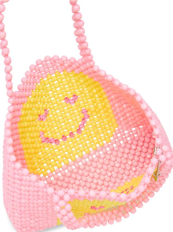 #2: حقيبة سمايلي الصغيرة المزيّنة بالخرز للفتيات - وردي