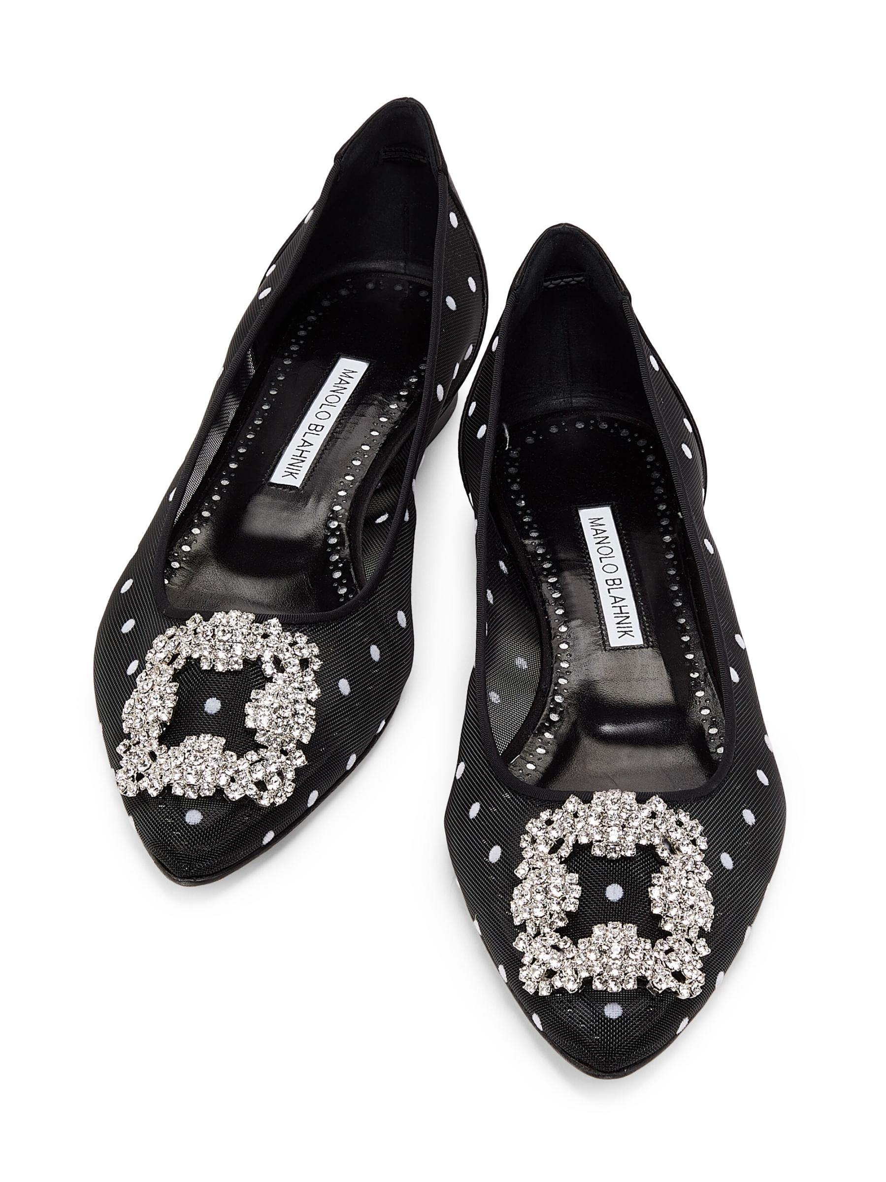 Manolo Blahnik - ハンギシ ドット装飾バレエフラット を