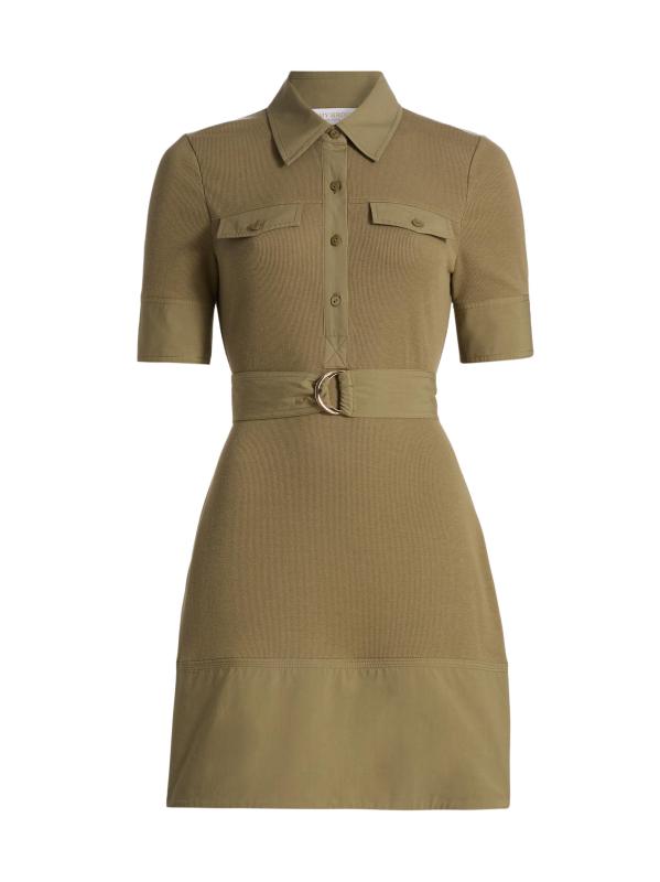 فستان أليسيا بحزام وحبك مضلع