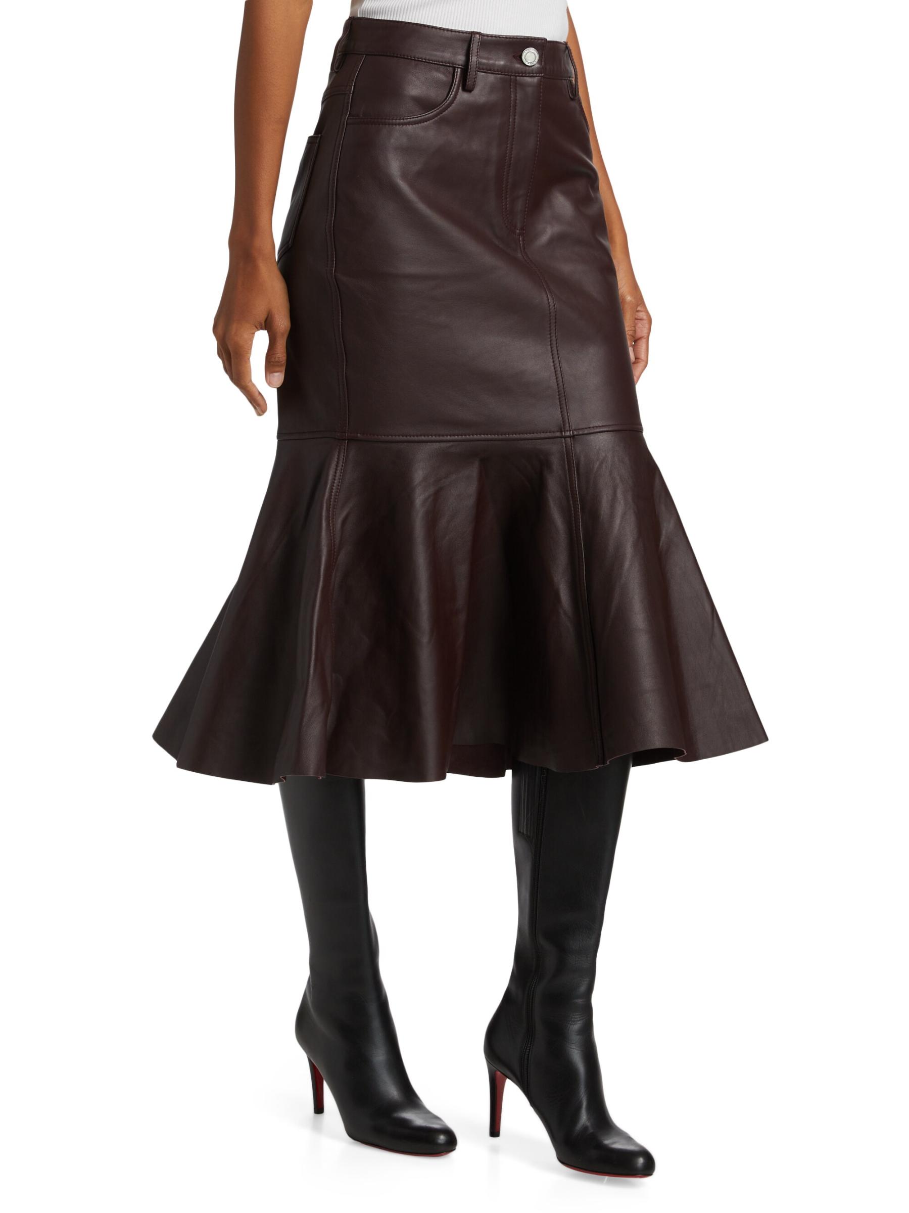 Shop Reiss Atelier - Luella Leather Flounce Skirt | Saks