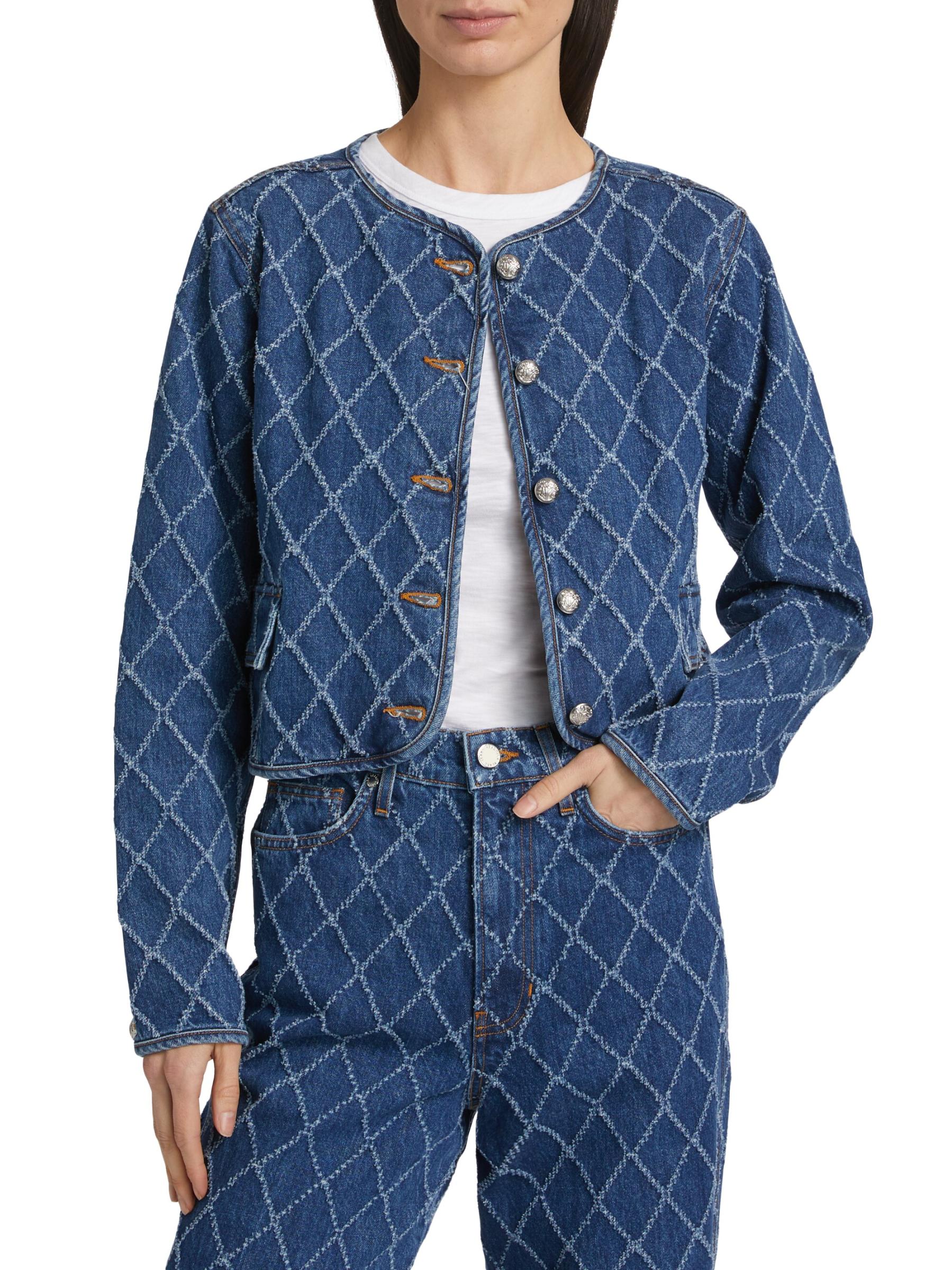 No.l.ita ノリータ デニム ニット コンビ ジャケット ペプラム 襟 M No.l.ita ノリータ デニム ニット コンビ ジャケット ペプラム