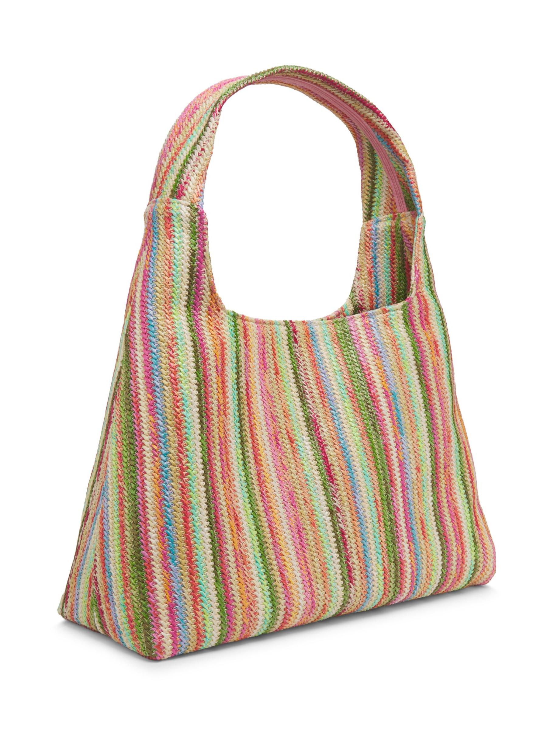 Jimmy Choo - ビーチ・ダイヤモンド・ラージ・ストライプ・ラフィア