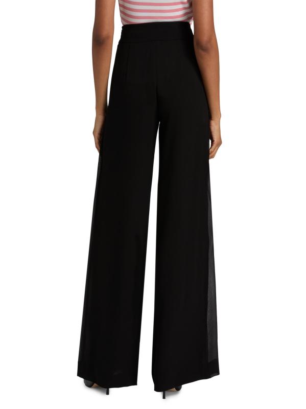 #4: بنطال Gerogette واسع الساق من الحرير من Fellia - أسود