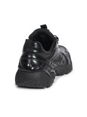 Shop Balmain - Cosmic Dust Faux Glazed Leather Sneakers