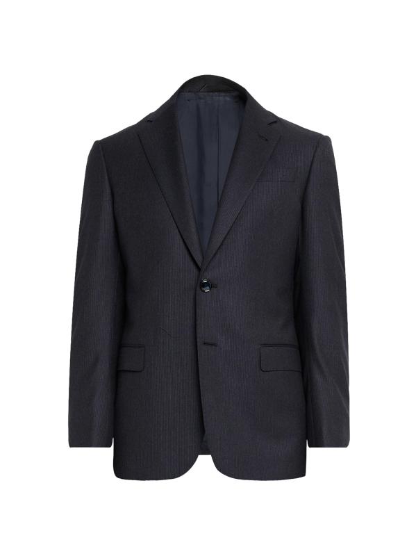 #6: بدلة أحادية الصدر من الصوف البكر مخططة بدقة متناهية - القوات البحرية