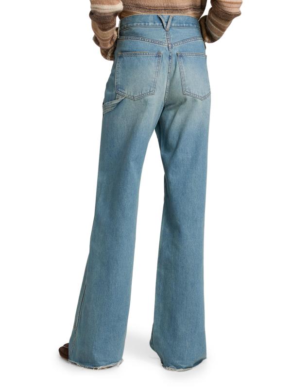 #4: بنطال جينز تايلور عالي الارتفاع بساق واسعة - الوهج الأزرق