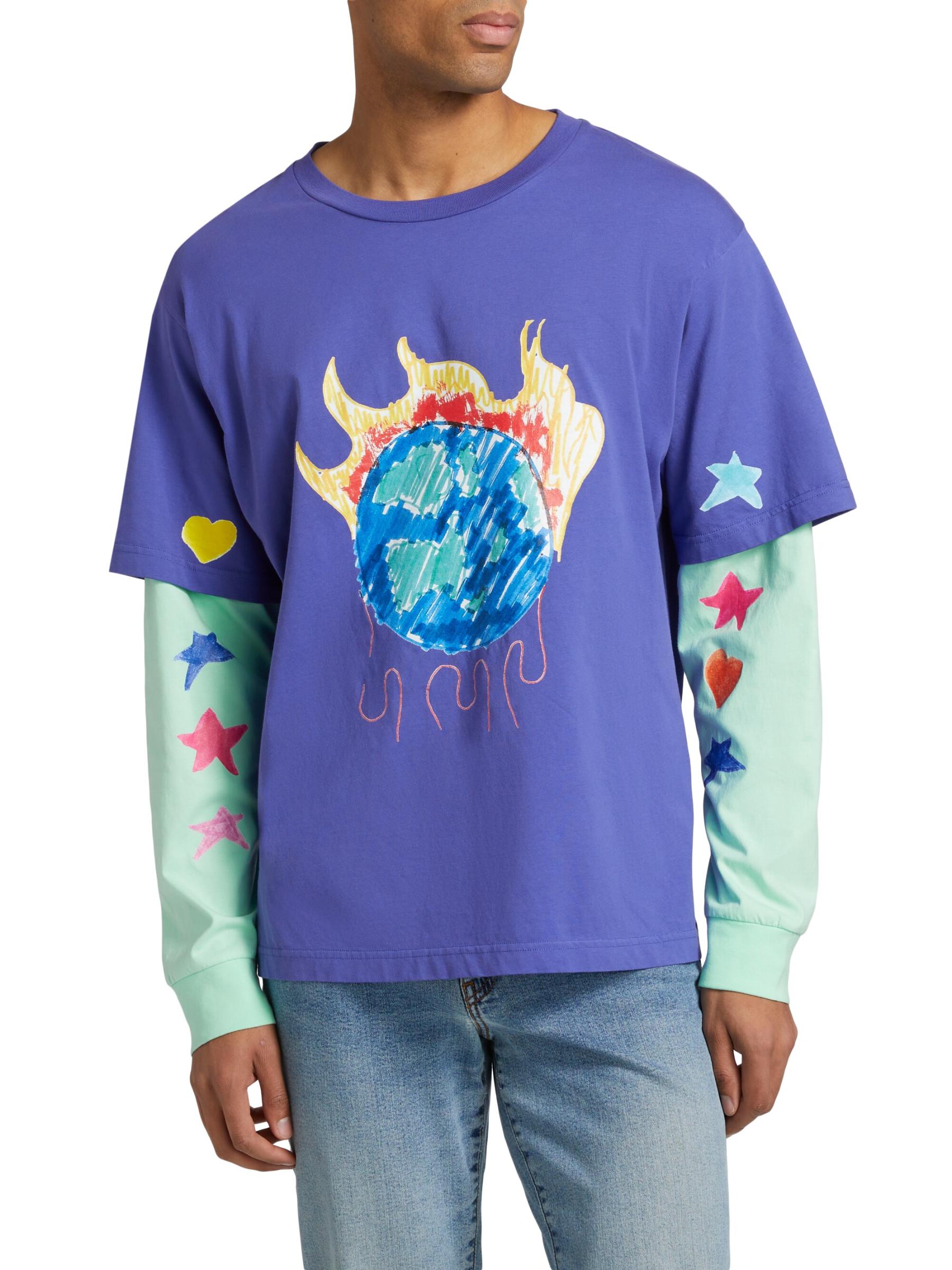 Shop Kids Worldwide - Double Layered Crewneck Long Sleeve T