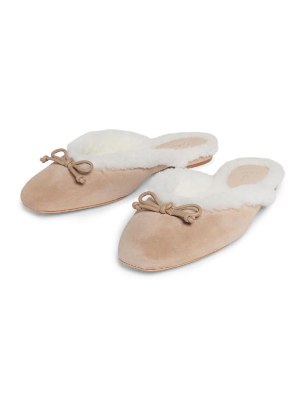 #2: بغال من الجلد المدبوغ مبطنة بالشيرلينغ - جمل كستنائي أبيض