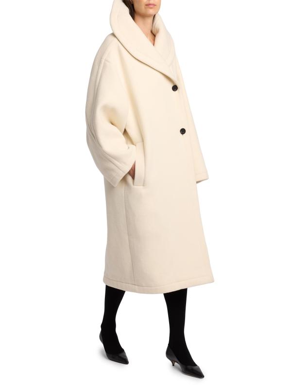 #3: معطف ريجينو من الصوف غير المتماثل - عاجيي