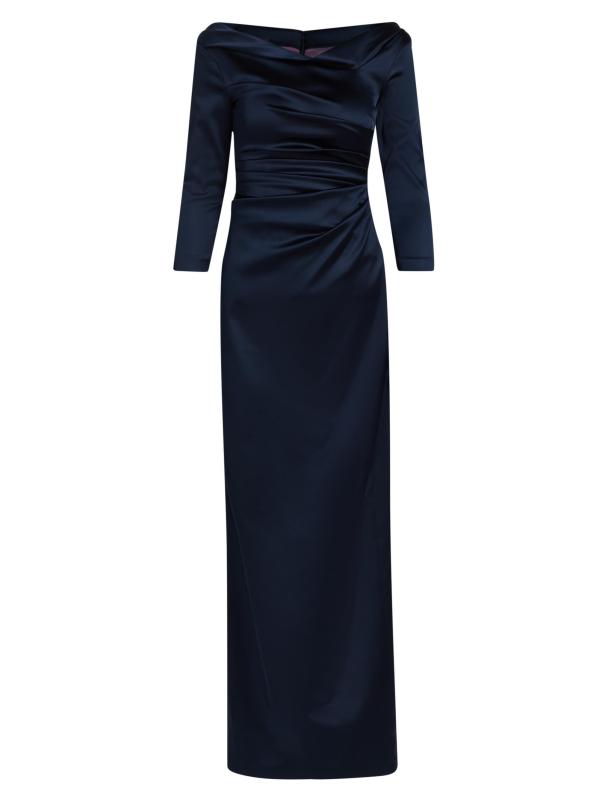 فستان ساتان مُجمَّع غير متماثل