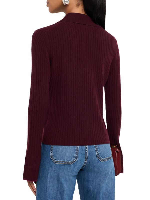 #3: كارديجان كاثي من الكشمير المحبوك - أرجواني داكن