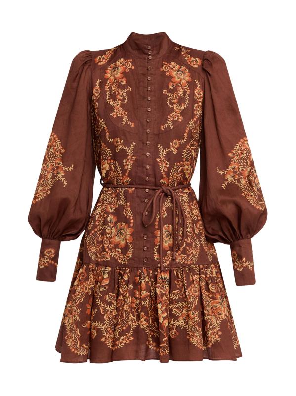 فستان سيرافينا قصير بأزرار أمامية