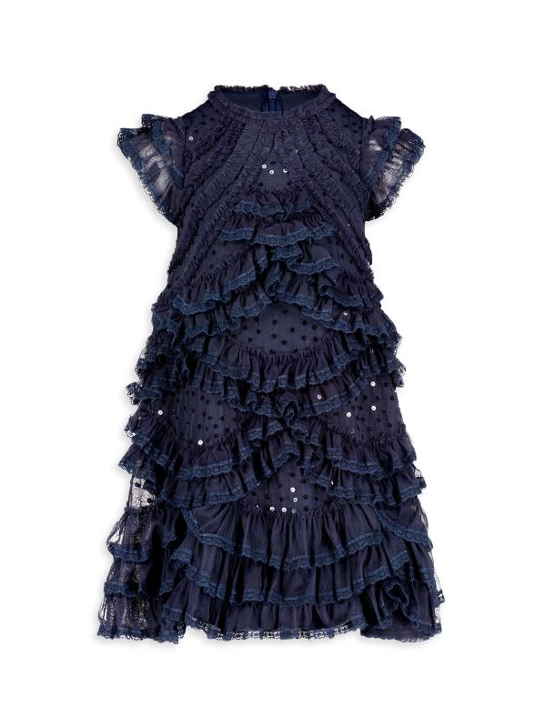Little Girl
s 
Girl
s Mesh Micro Ruffle Dress
